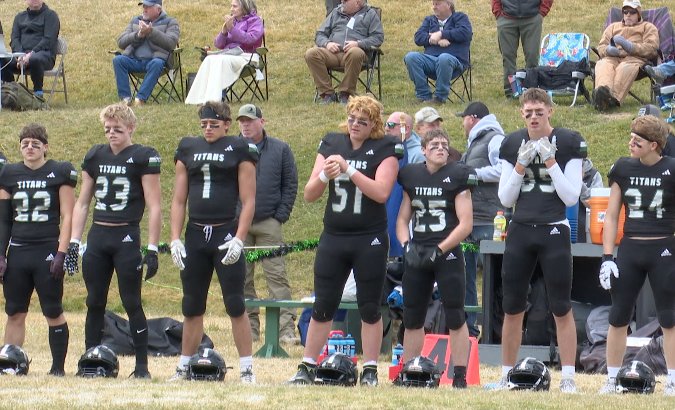 Drummond-Phillipsburg lines up during pregame of the Semifinal, Drummond