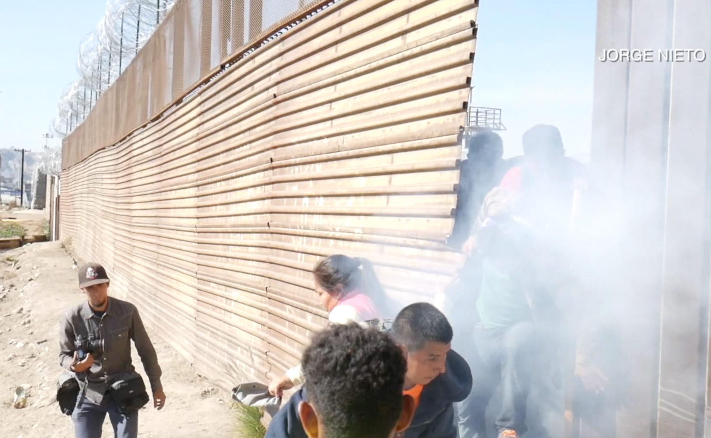 Tear gas at Mexico border