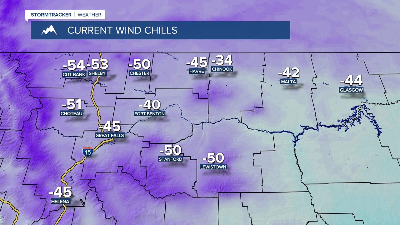 Sub-zero temperatures across Montana