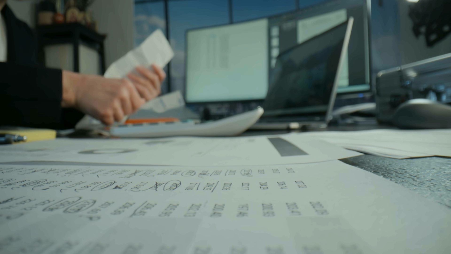 CPA crunching numbers.