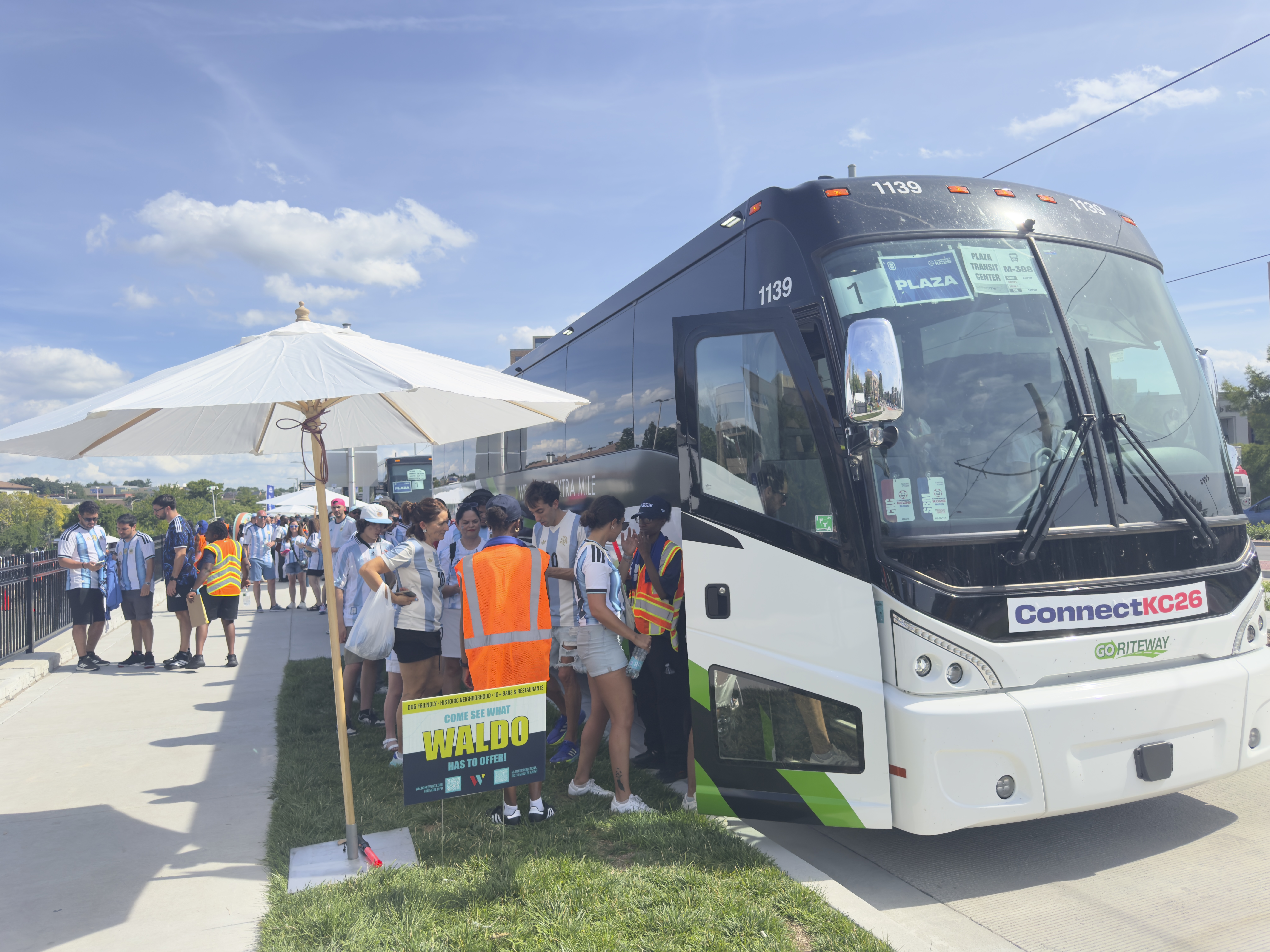 argentina fans on world cup bus