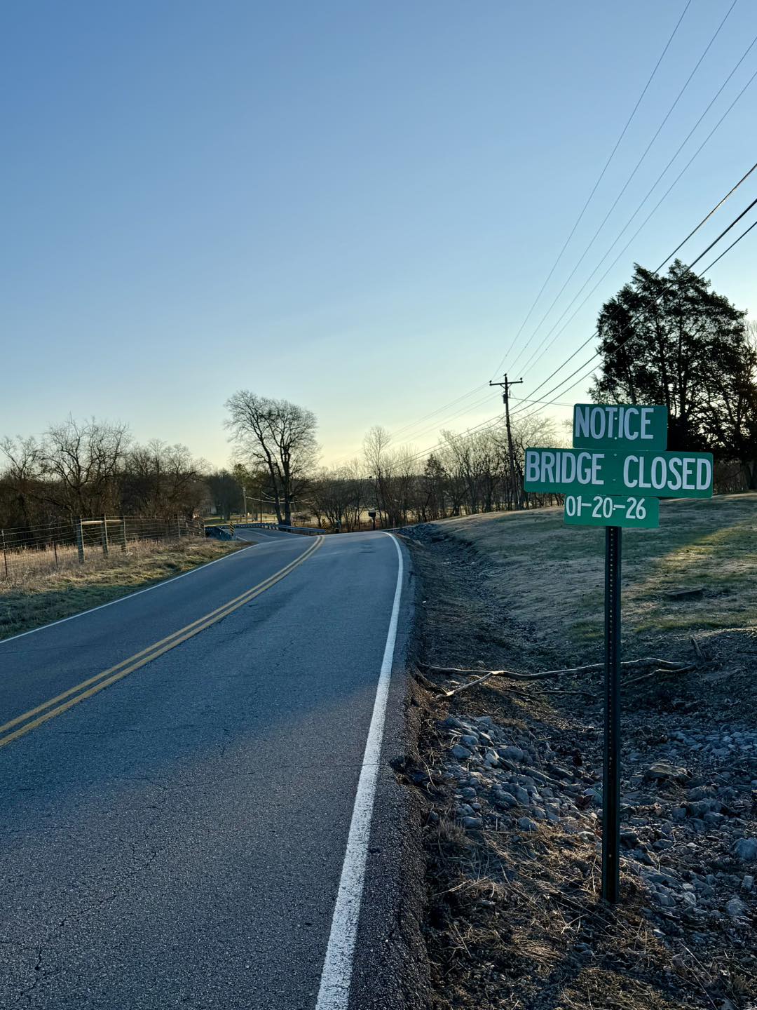 Spring Creek Bridge closure 