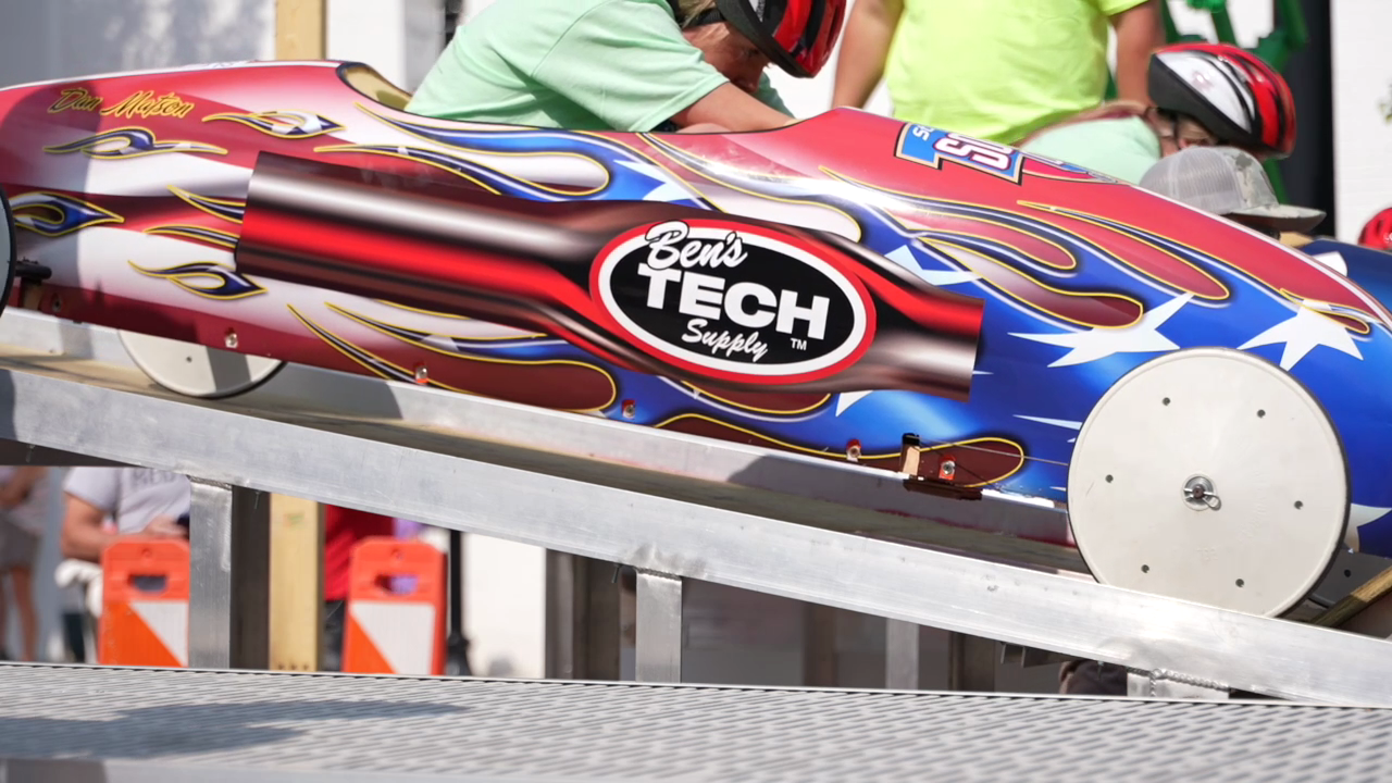 Soapbox Derby racer prepares