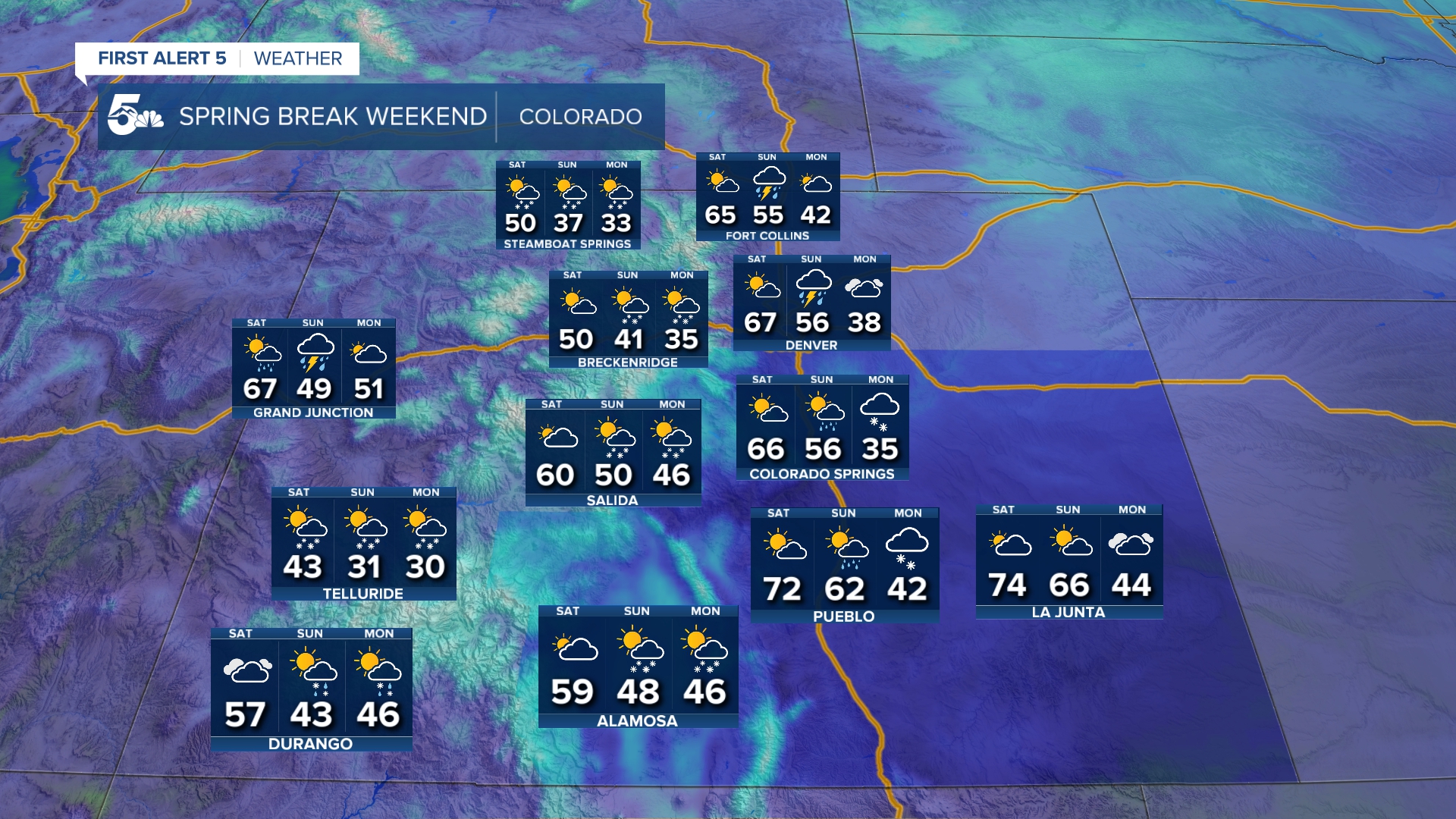 Spring Break Weekend forecast for Colorado