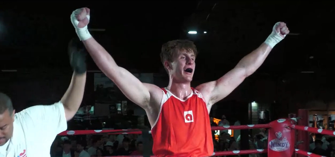 Photo: Jessica Poole

Jackson Wolff celebrates his debut victory at Aggie Fight Night