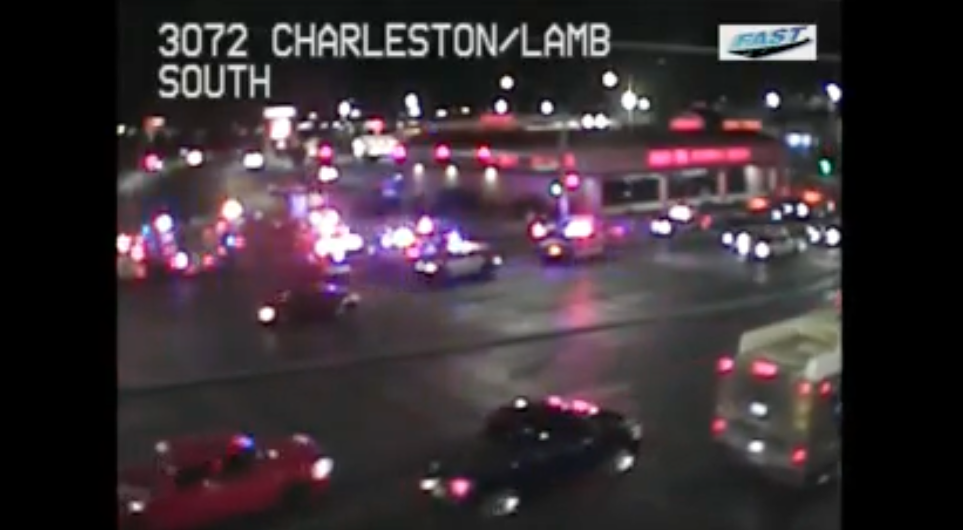 Crash blocks all lanes on southbound Lamb Boulevard, Charleston Boulevard