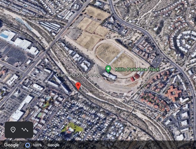 Tucson police say a juvenile male died after a shooting on Diamond Street Loop Saturday. Photo via Google Earth.