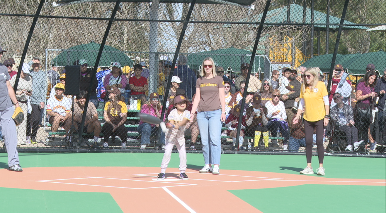 Kids playing baseball at Padres Park. 