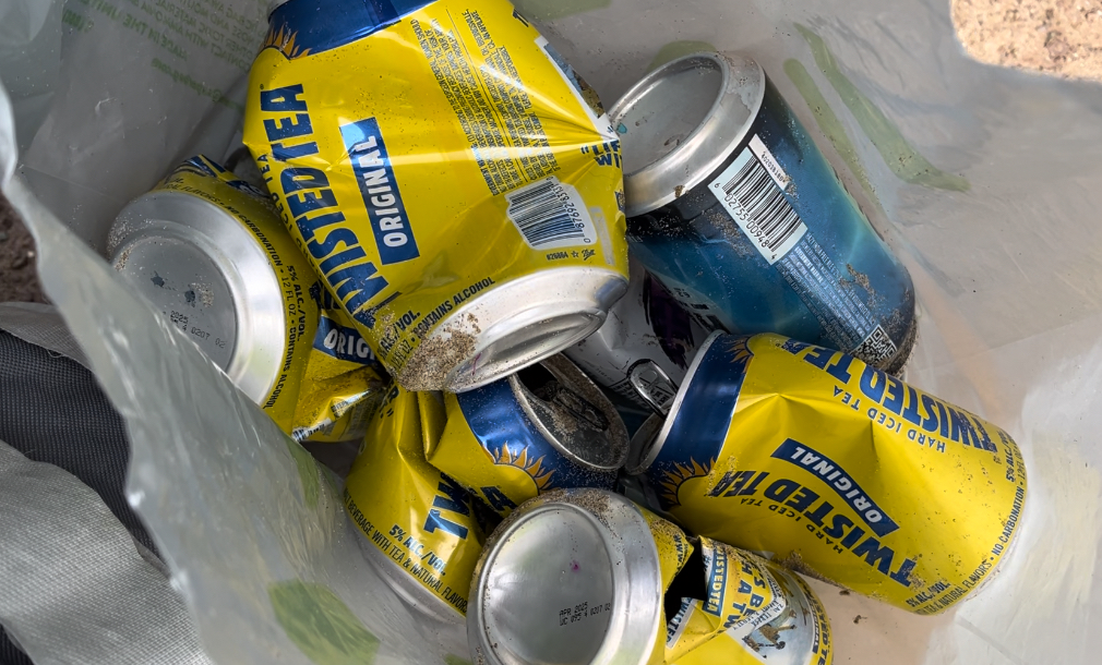 At the end of the cleanup, volunteers collected a total of 14.4 pounds of trash. 