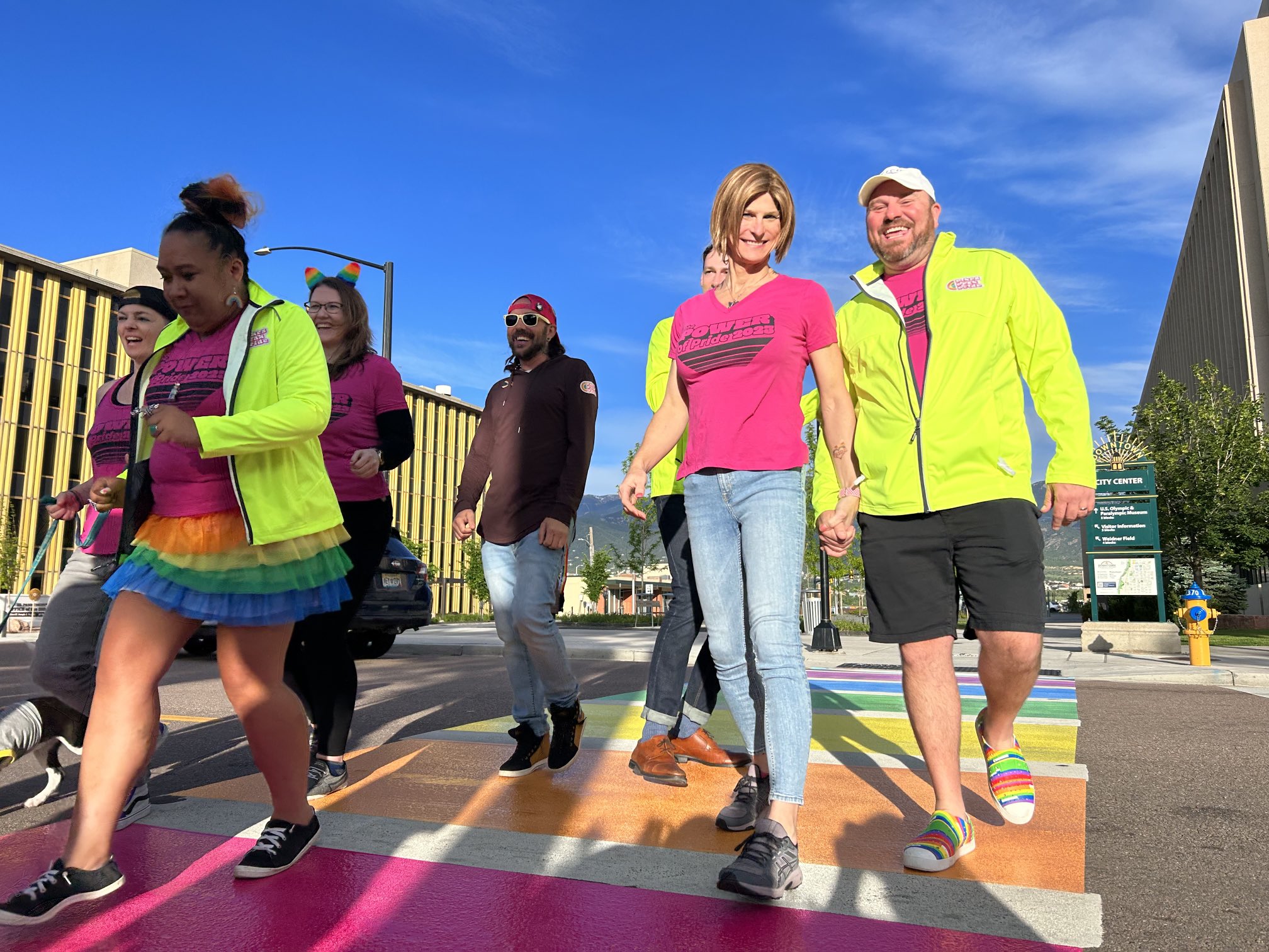 PIKES PEAK PRIDE CROSSWALK PAINTING