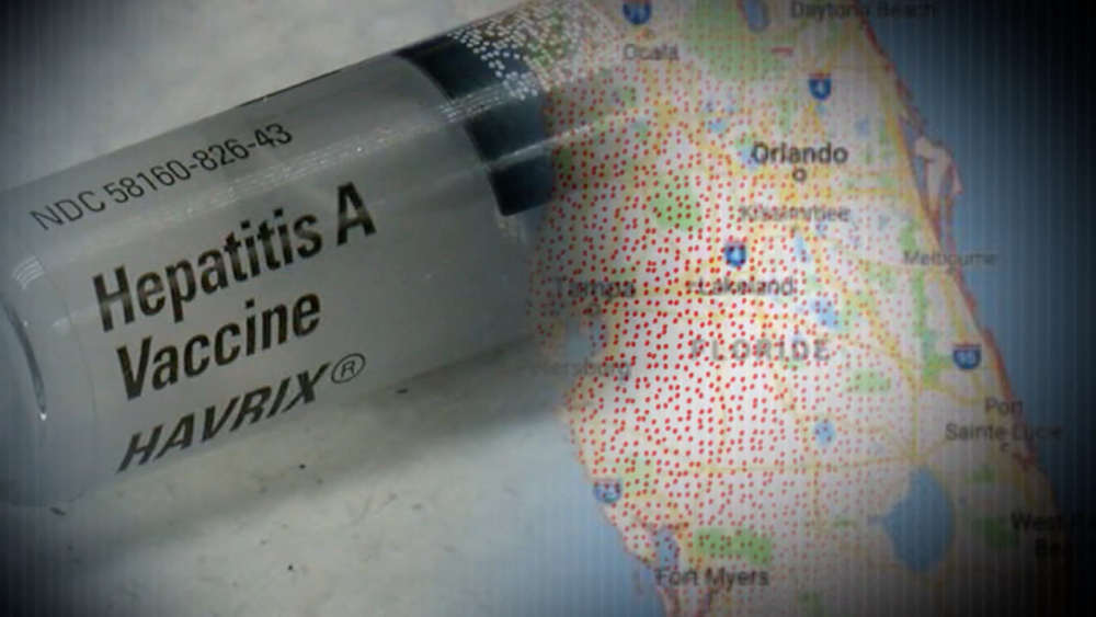 hepatitis A Florida map