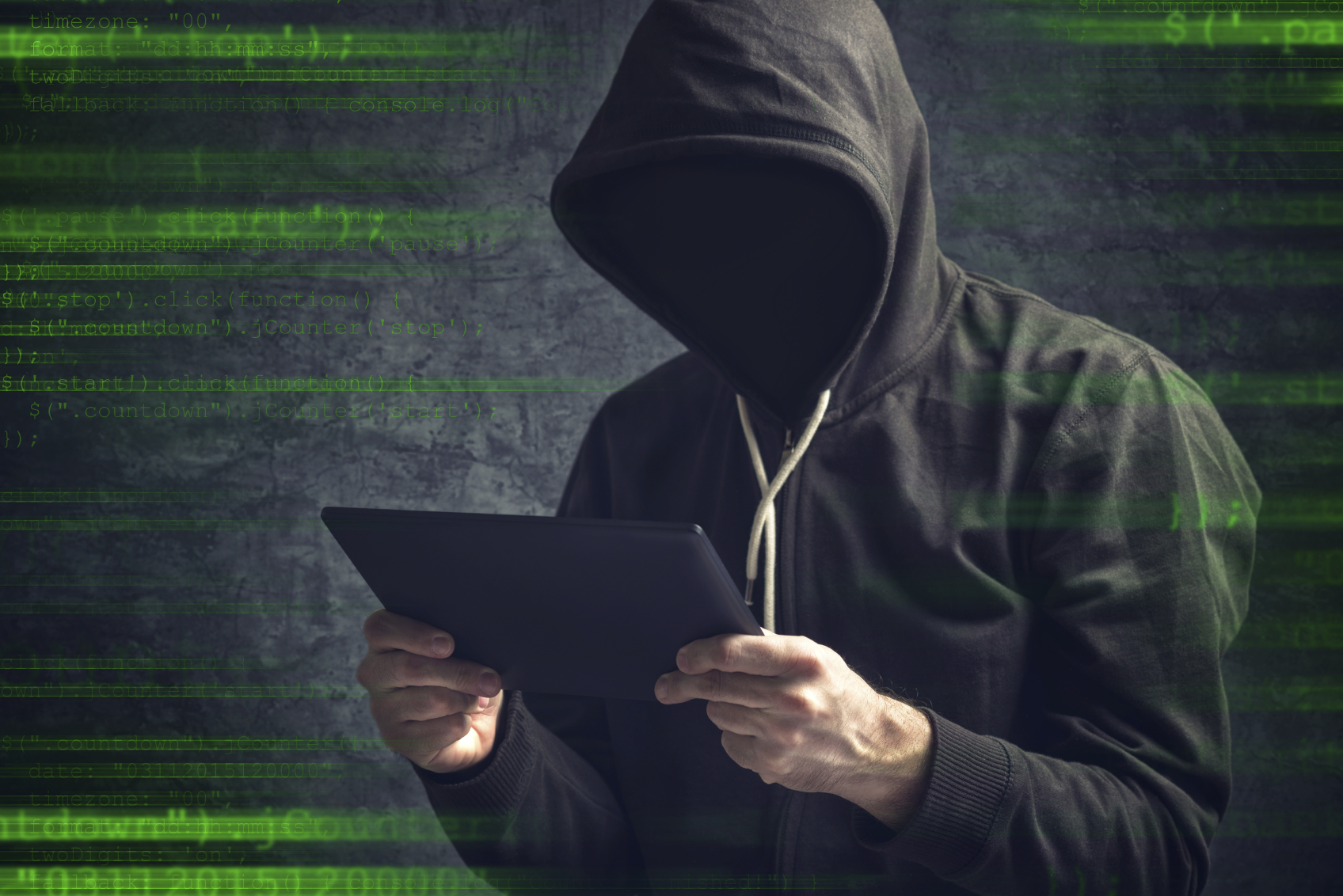 Anonymous unrecognizable man with digital tablet computer