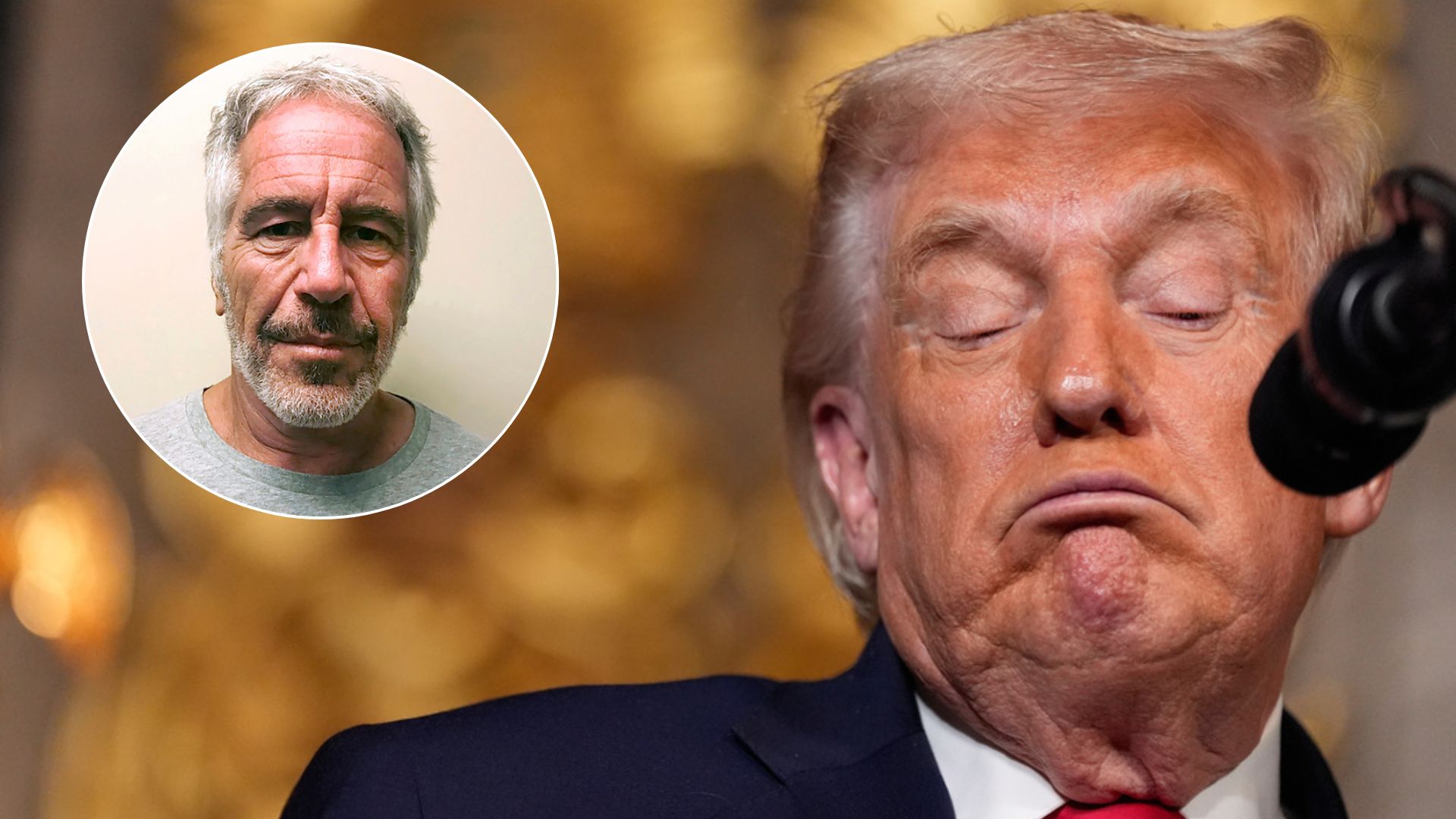 A combination photo of Jeffrey Epstein and President Donald Trump. 
