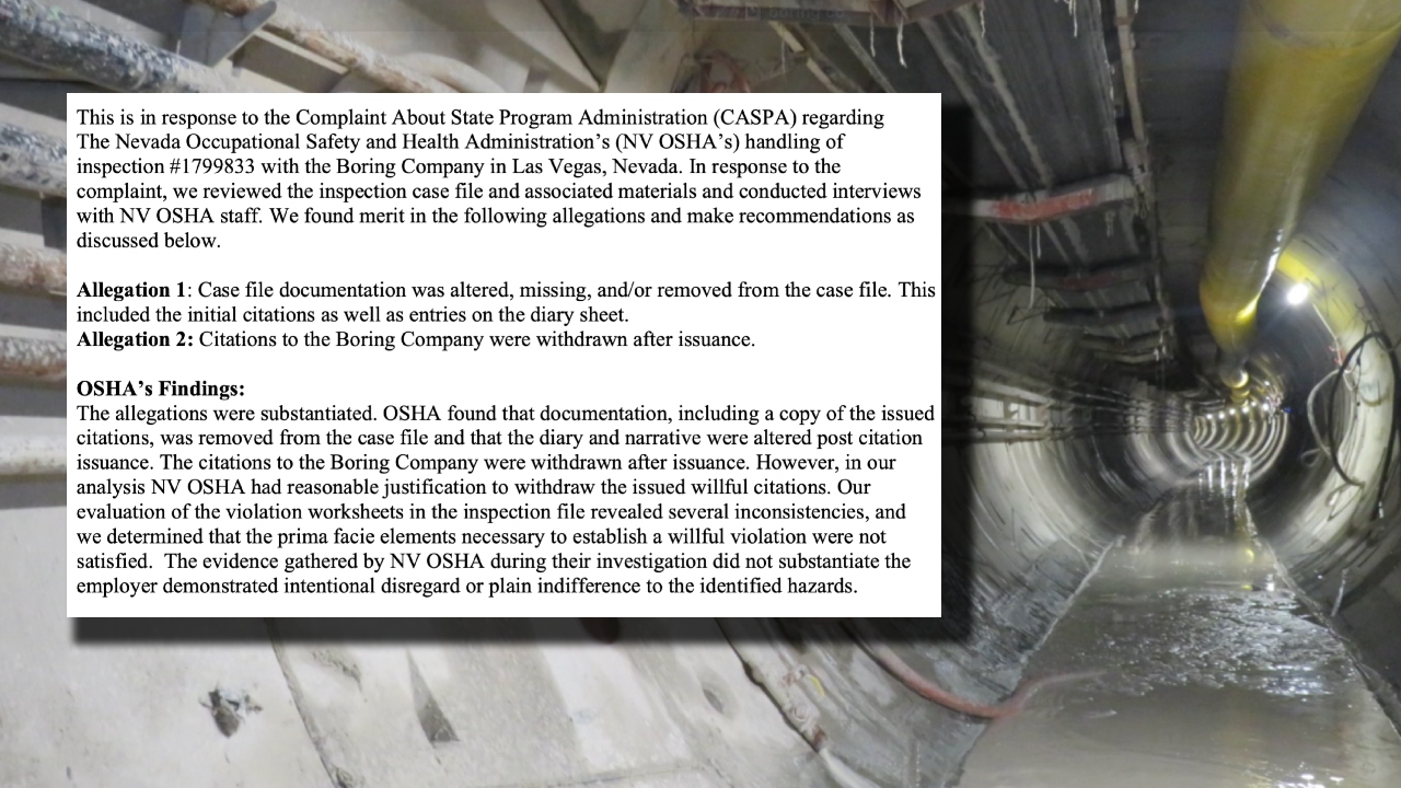 Federal OSHA - Boring Company Fines