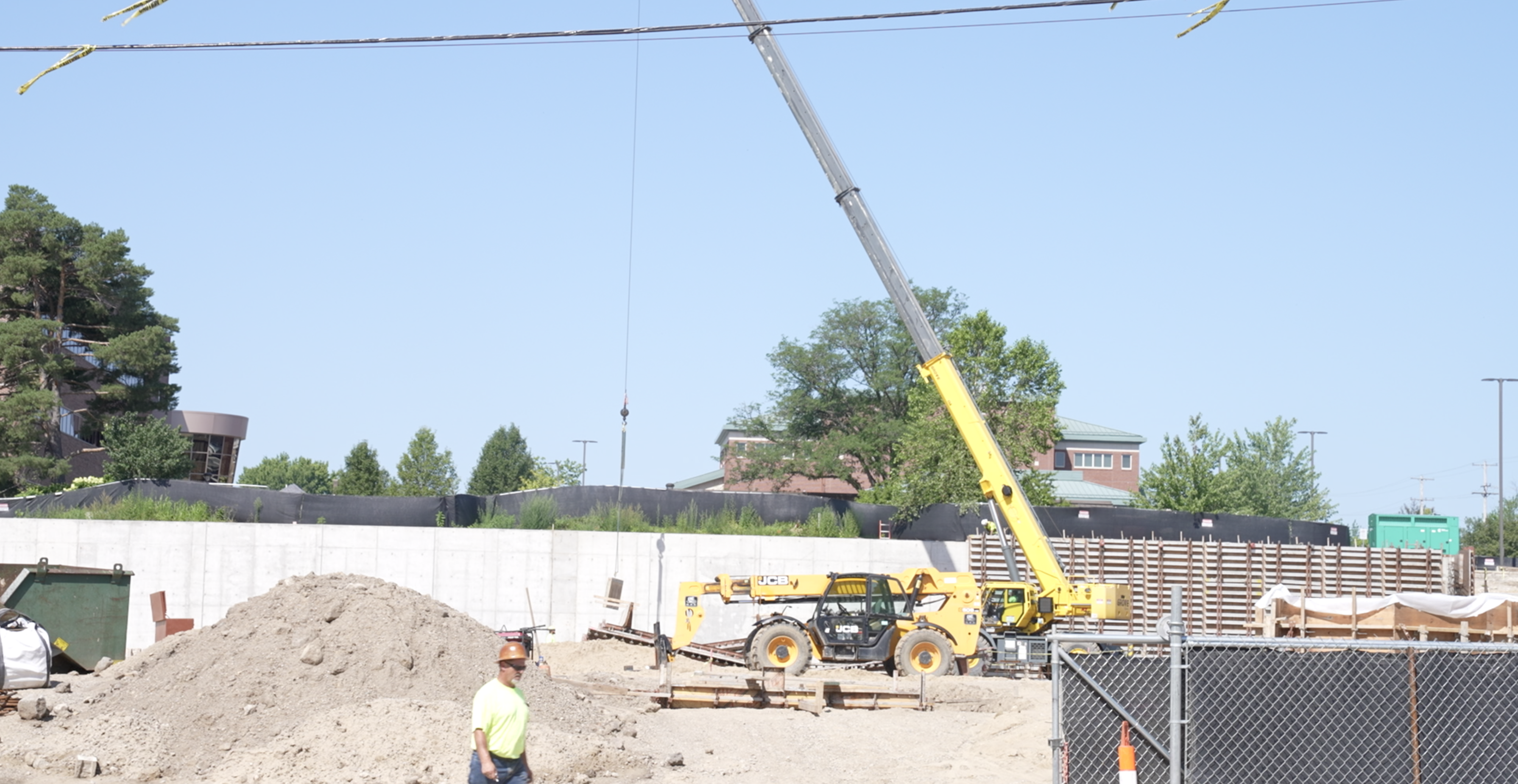 Construction on the parking ramp at Lansing Community College 