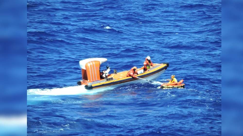 Princess Cruises rescues two people from a downed plane near Grand Turk March 5, 2019.