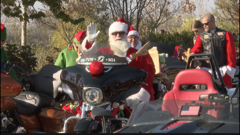 Santa on his motorcyle