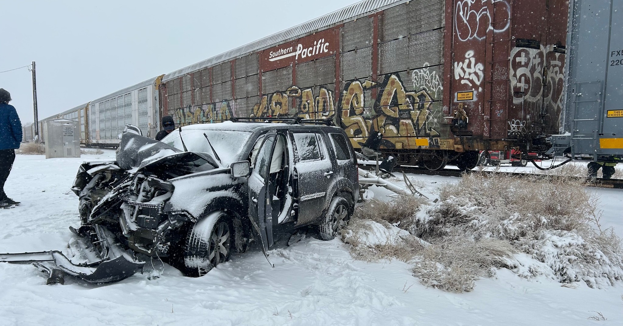 Train vs vehicle - northeast of Boulder_feb 15 2025