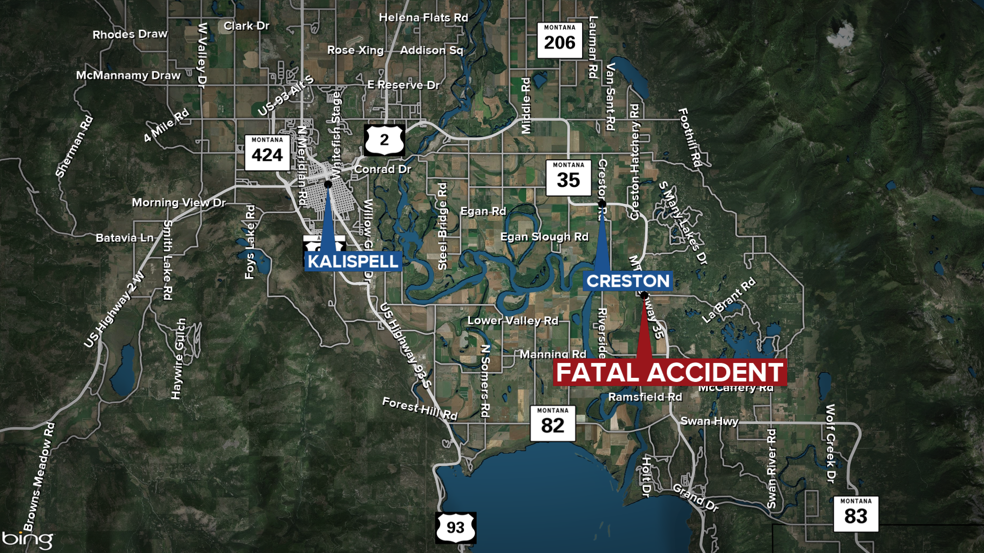 Creston Fatal Accident Map