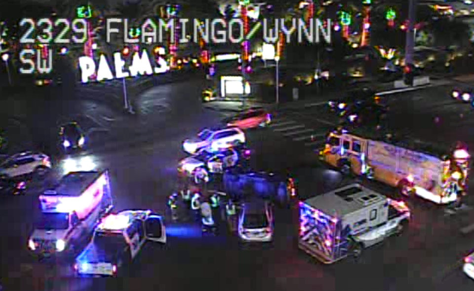 Crash on eastbound Flamingo Road at Wynn Road blocks four left lanes, RTC shares