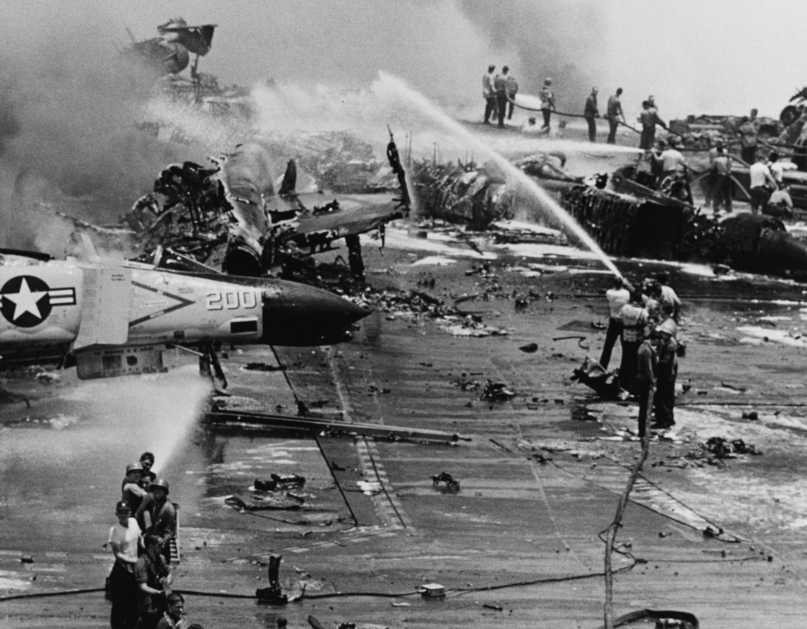 USS Forrestal fire