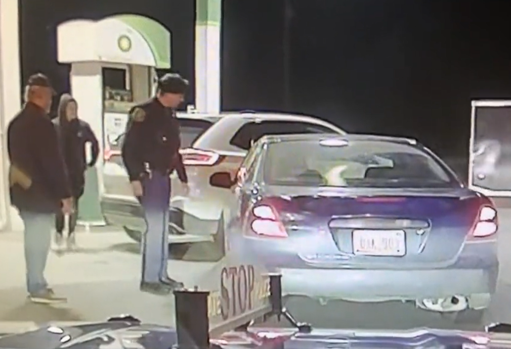 MSP Trooper discovers no driver in Grand Prix that narrowly missed cruiser