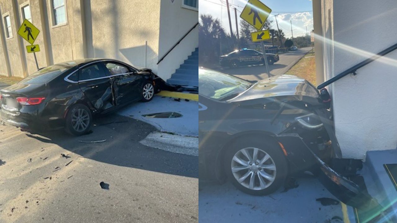Chrysler 200 crashes into Haines City church