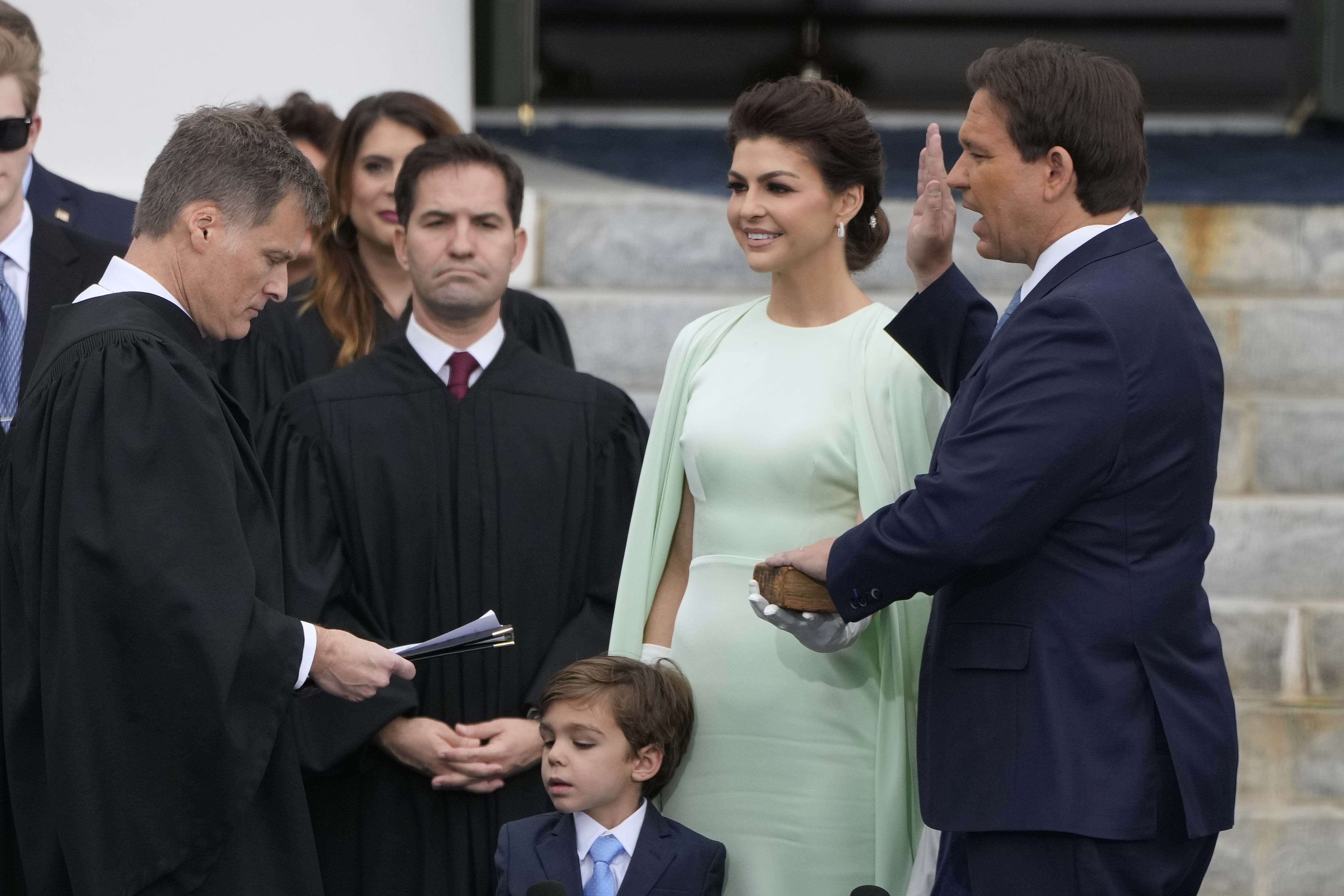 Gov. Ron DeSantis sworn in for second term by Florida Supreme Court Chief Justice Carlos Muniz, Jan. 3, 2023