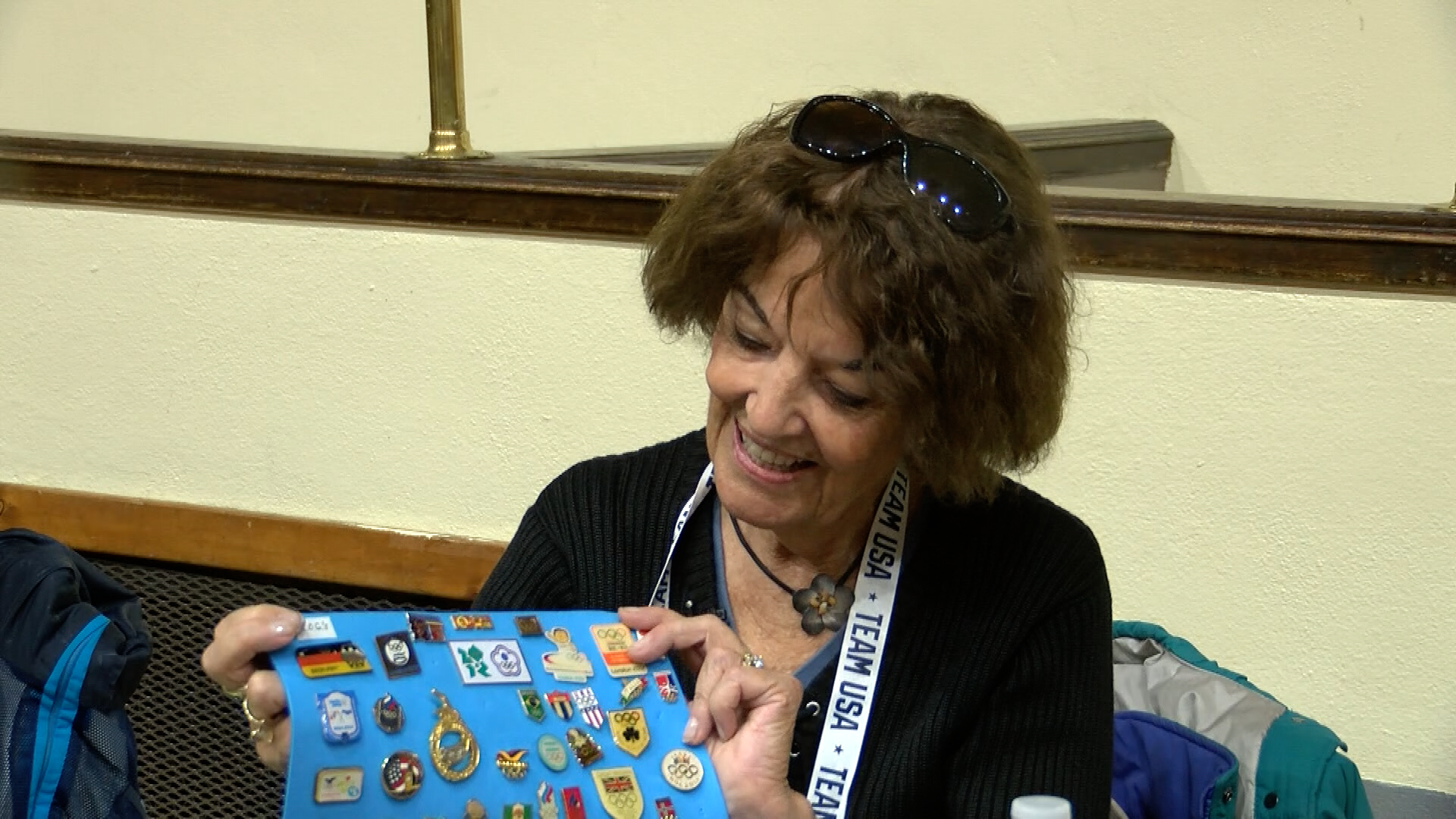 An Olympic pin collector shows off some of her favorites
