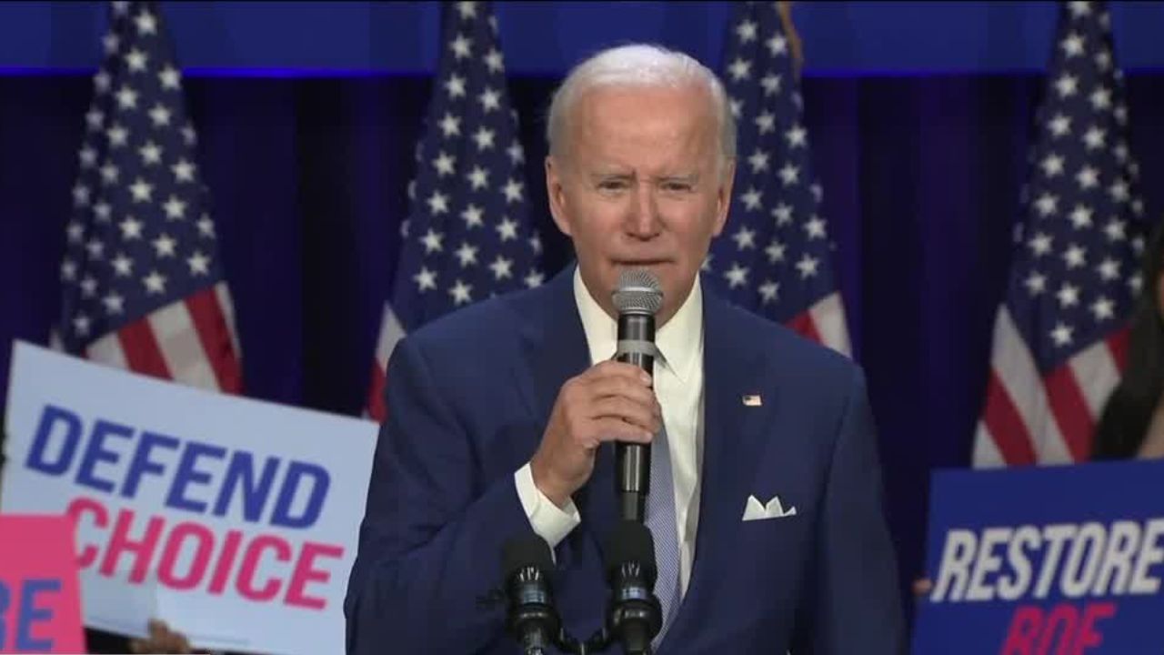 Joe Biden speaking about reproductive rights
