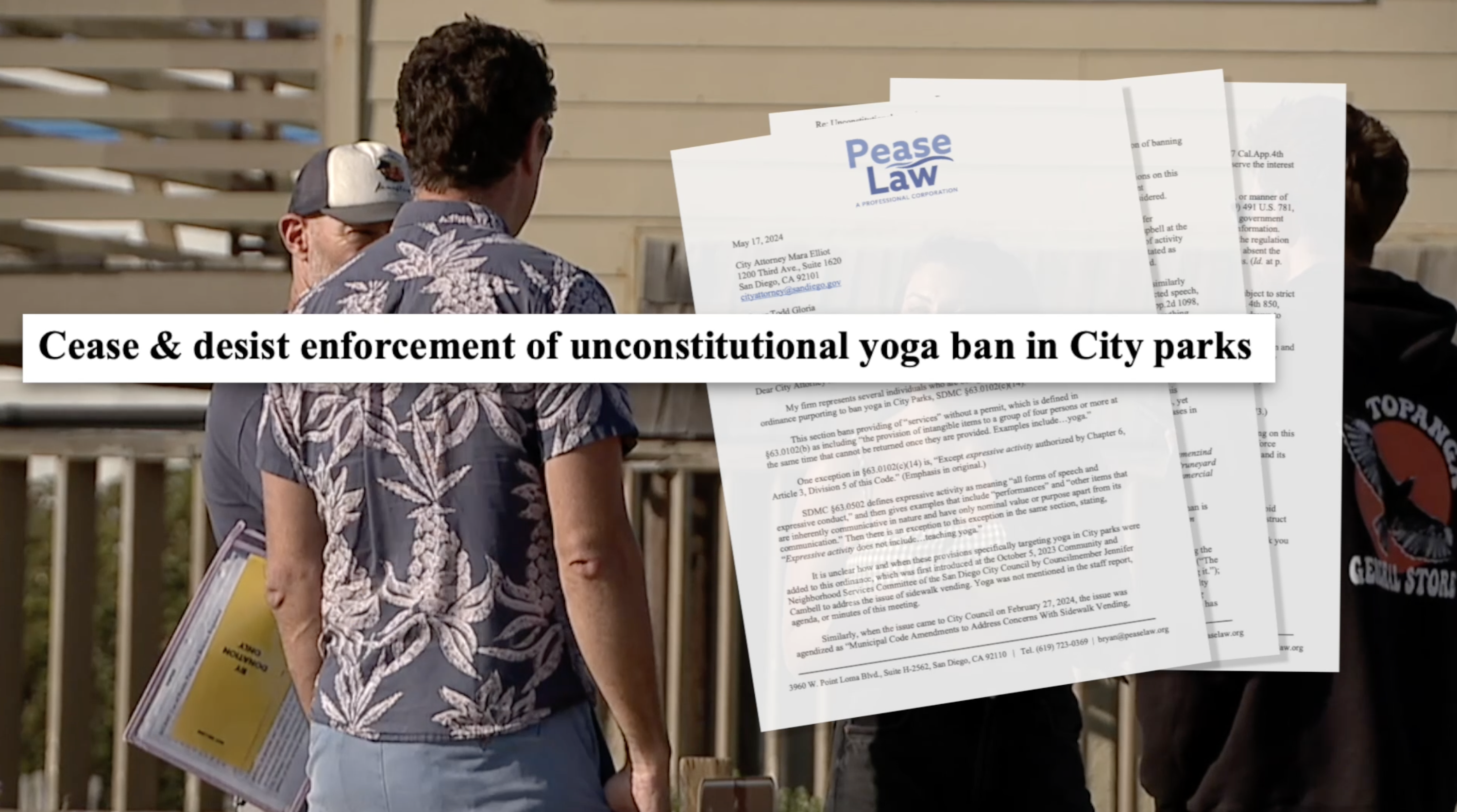 Beach yoga teachers challenge city ordinance on group classes