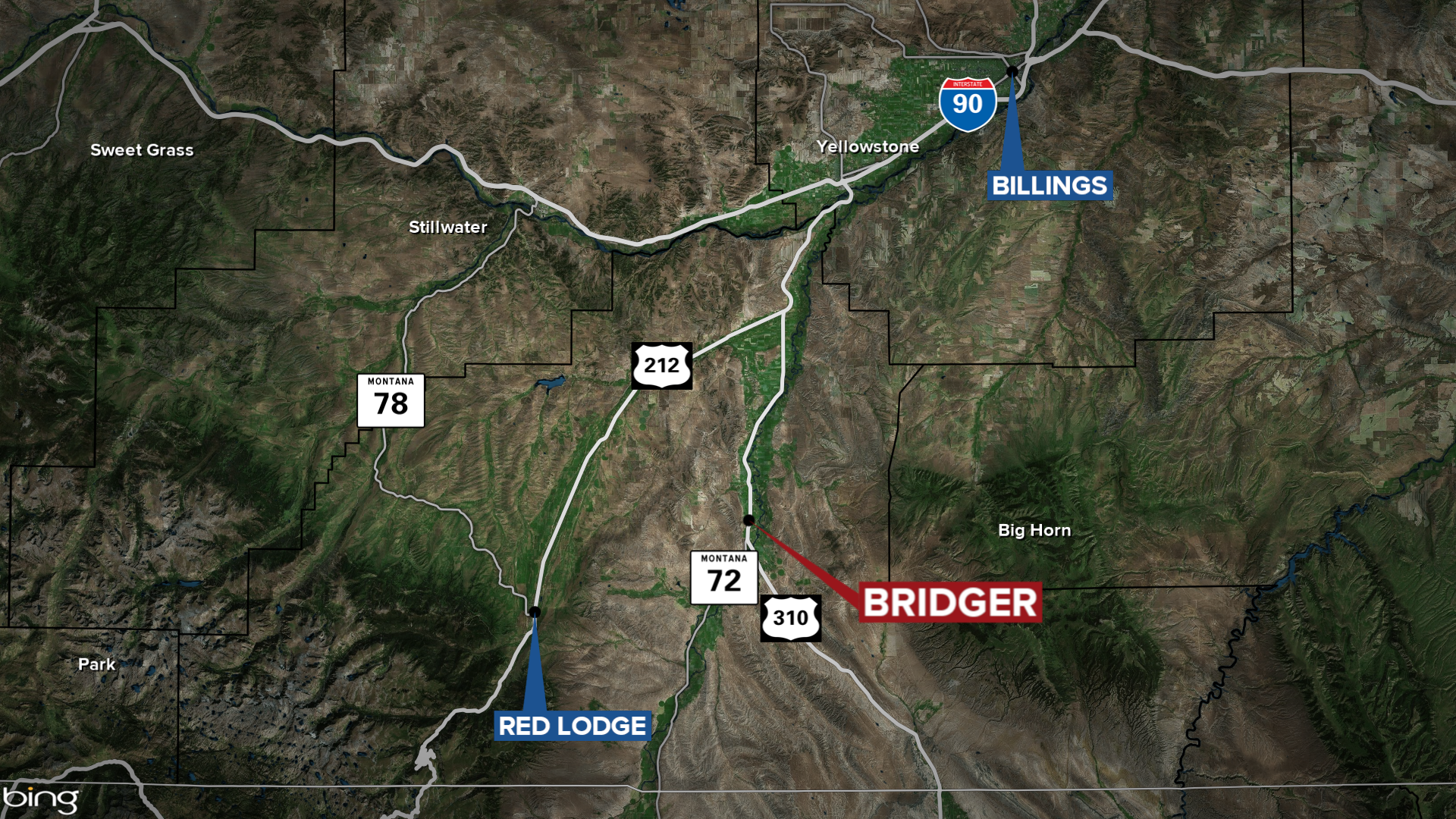 Bridger Fatal Crash Map