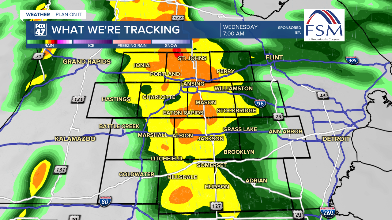Rain showers continues across Mid-Michigan through the first half of Wednesday with more sunshine on the back end