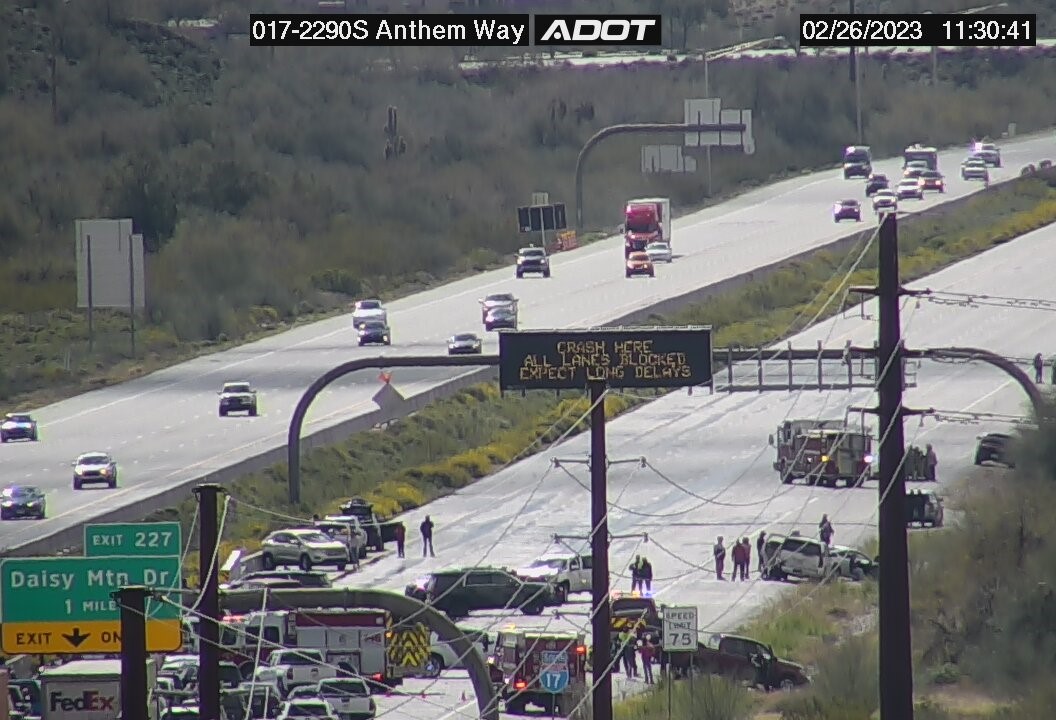 I-17 at Anthem Way Crash 2-26-23