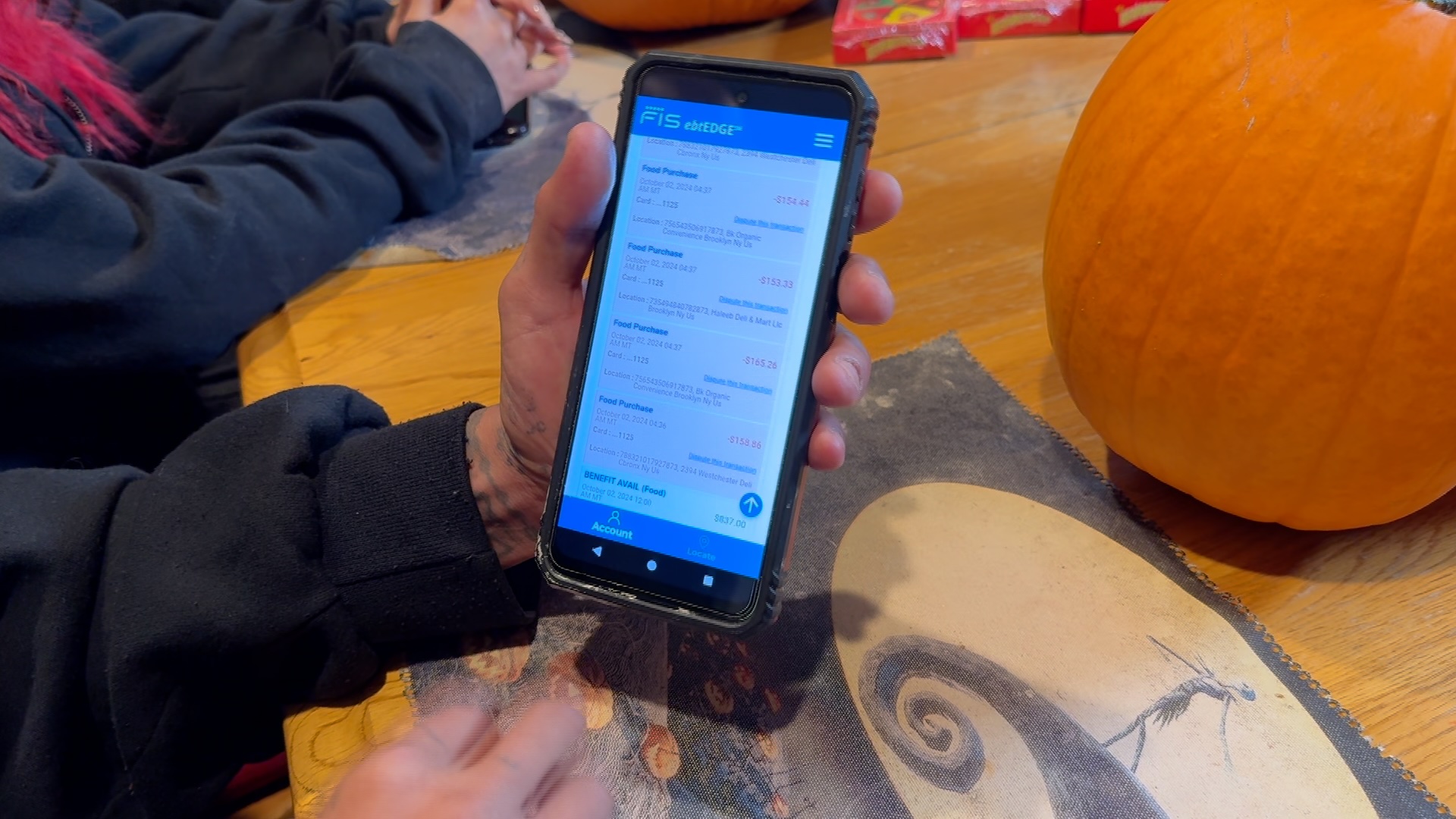 Photo of stolen SNAP benefits on phone