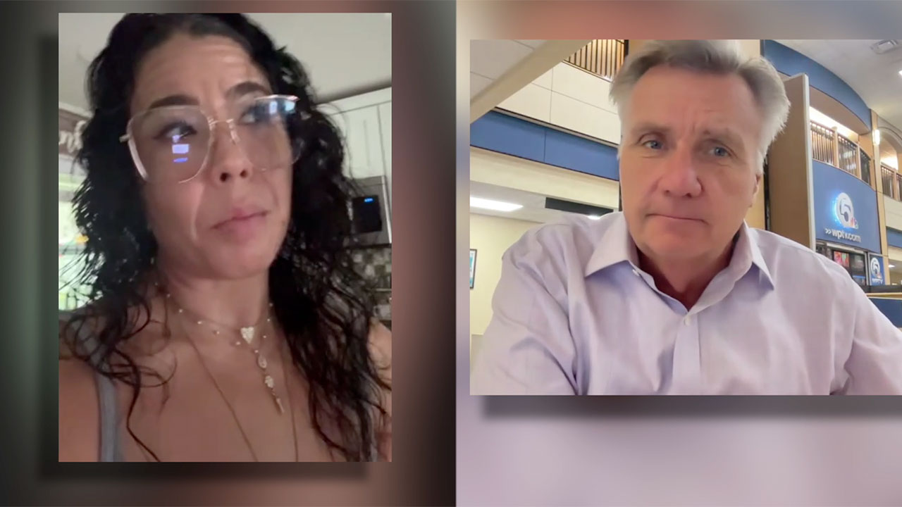 Jennifer Gilli speaks to WPTV reporter Matt Sczesny about receiving her $10,000 grant from the My Safe Florida Home program.