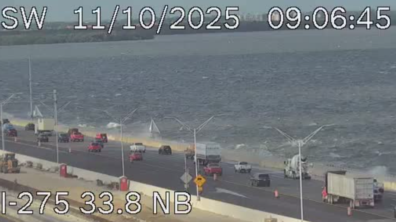TRAFFIC ADVISORY: Rough water breaching seawall on Howard Franklin Bridge: FHP