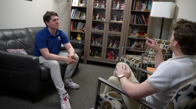 WCPO 9 News reporter Sam Harasmiowicz and Ted Niehaus