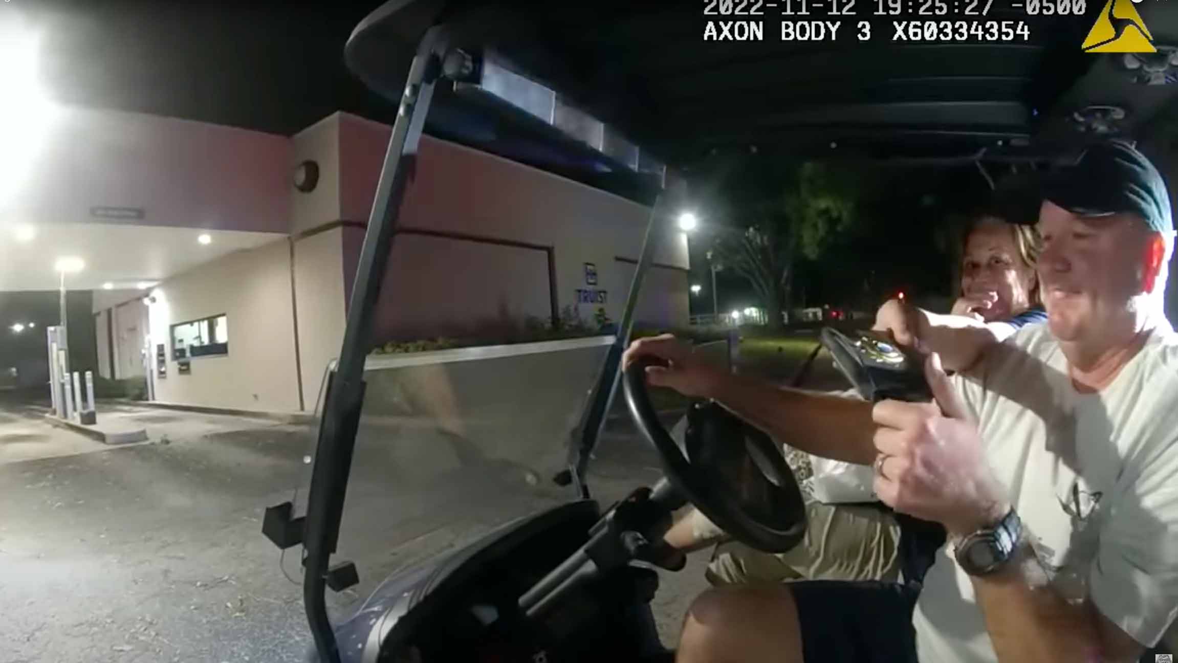 The police chief of Tampa has been placed on leave after a video emerged of her flashing her badge from the passenger seat of a golf cart to get out of a traffic ticket.