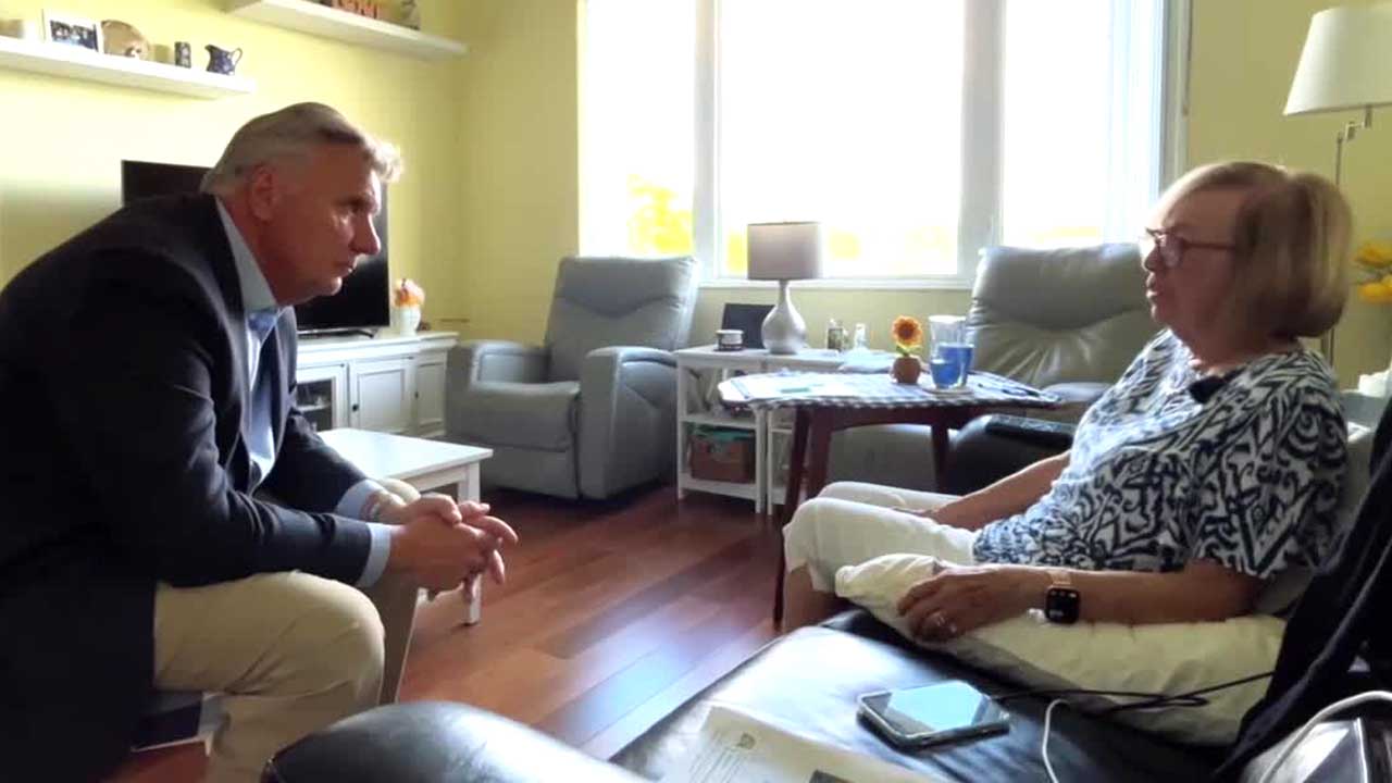 Barbara Madewell tells WPTV consumer reporter Matt Sczesny that she was locked out of the My Safe Florida Home program while she was in the hospital with a broken hip.