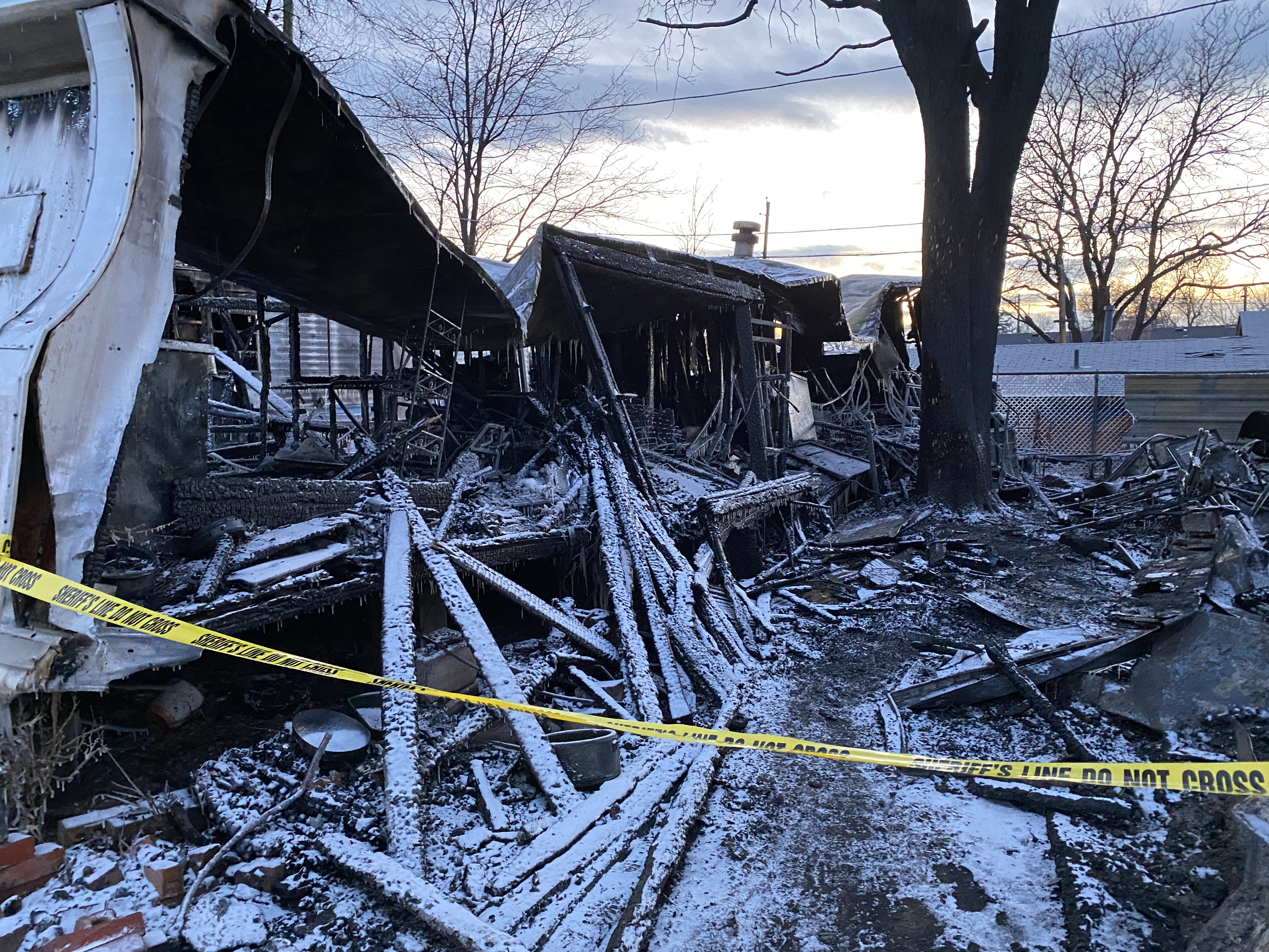 Aftermath of mobile home park fire