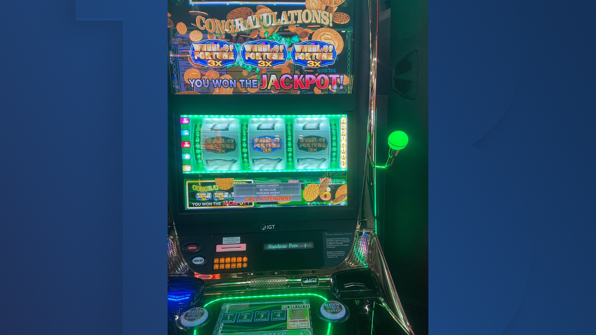 Lottery winner at Harry Reid Airport in Las Vegas