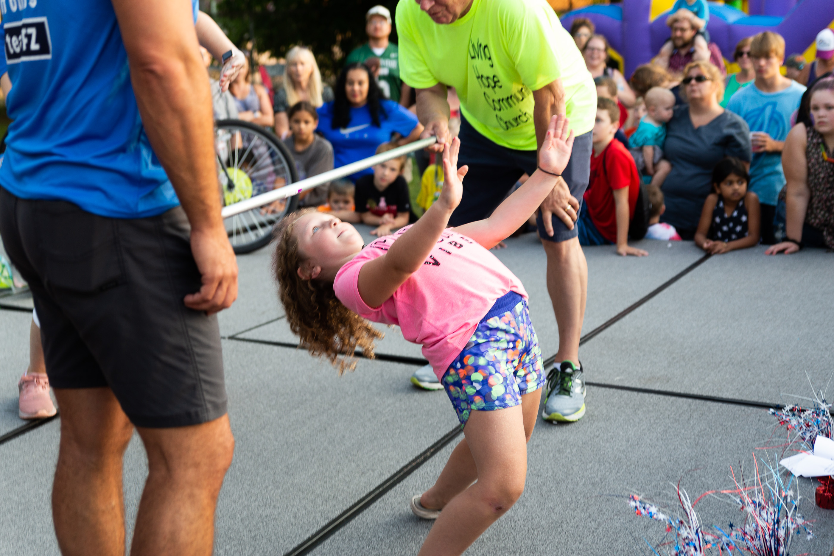 Walker National Night Out - Girl limbo-ing