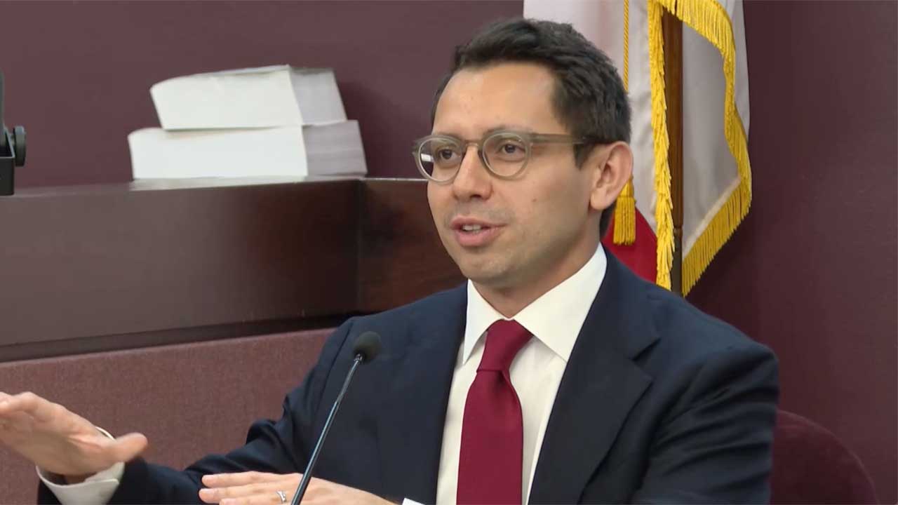 James Fishback appears in a Florida courtroom on July 21, 2026.