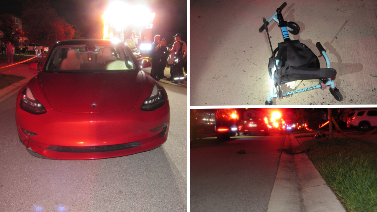 Lutz accident Tesla hits 7-year-old boy on seated scooter