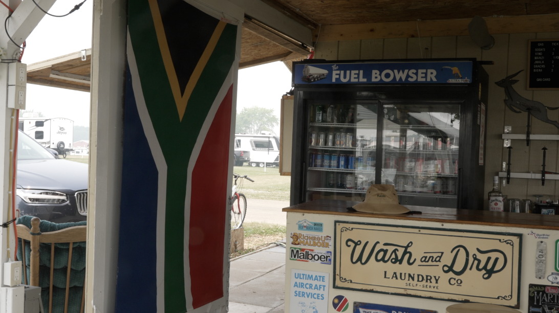 A spot for refreshments at the campsite where the South African Chapter resides for EAA.