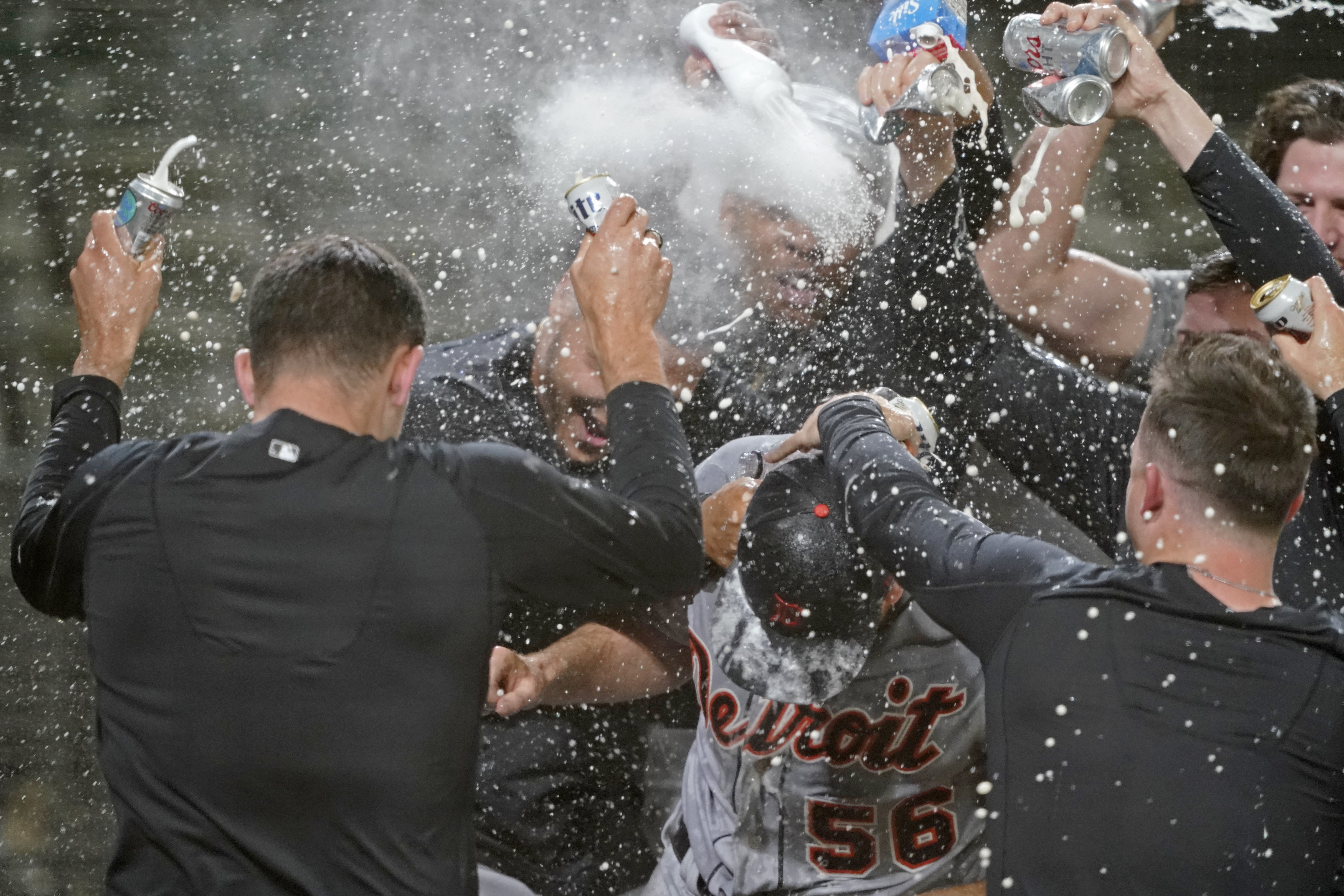 Spencer Turnbull no-hitter celebration Tigers Mariners Baseball