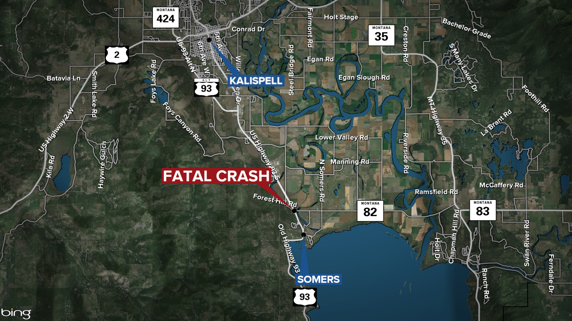 Somers Fatal Accident Map