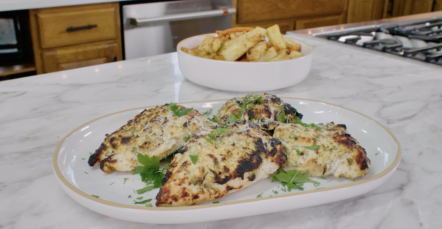 Chicken and potatoes with carrots