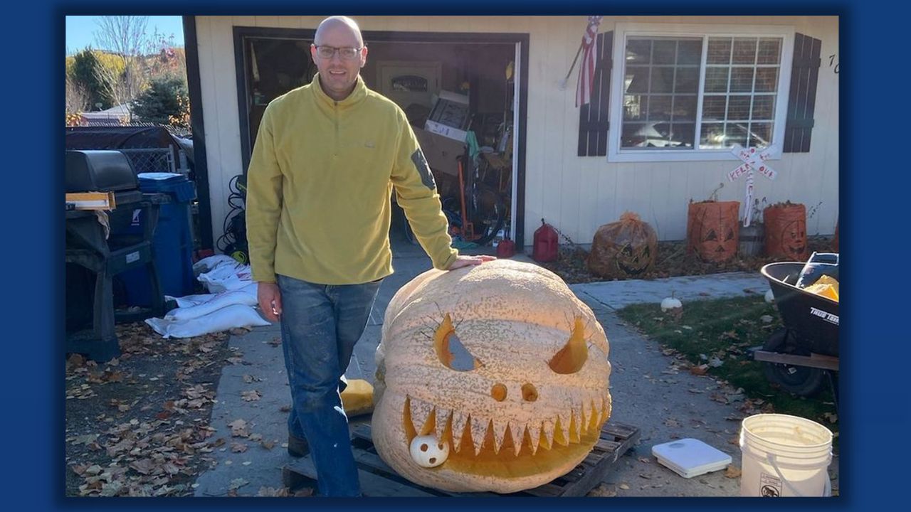 Adam Wulf of Lolo and his 700-pound pumpkin